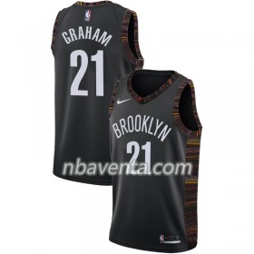Camiseta Hombre Brooklyn Nets Treveon Graham 21 2018-19 Nike City Edition Negro Swingman